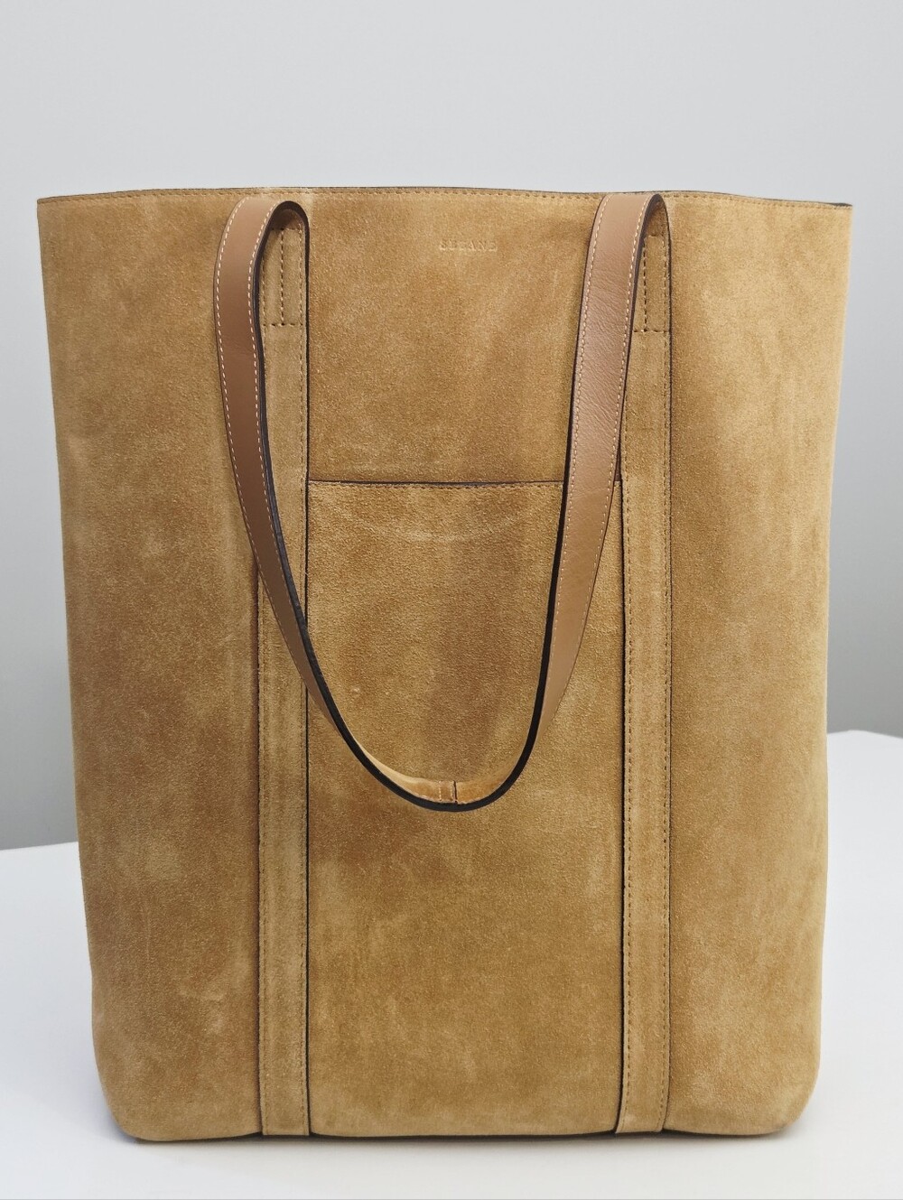 EXCELLENT SEZANE THE TOTE LE CABAS BAG - CAMEL SUEDE - Picture 5 of 14